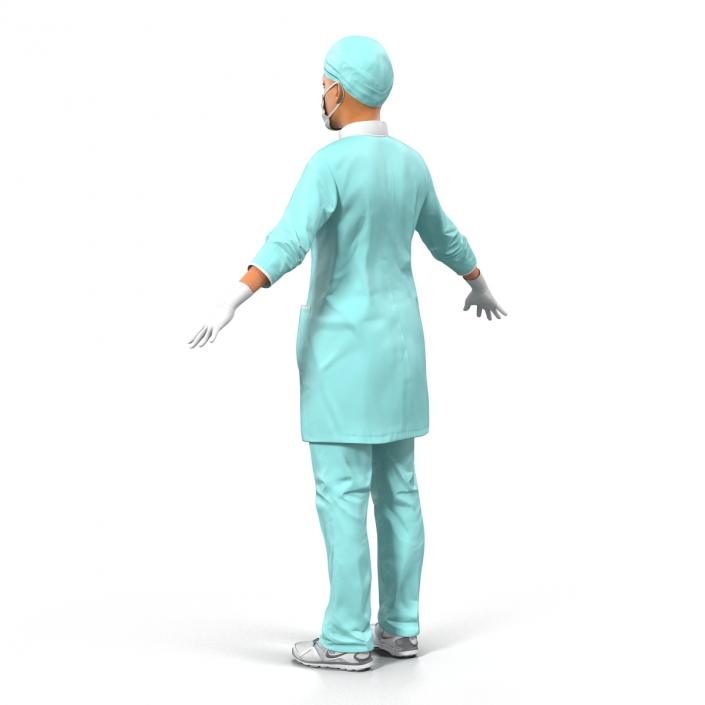 3D model Female Surgeon Mediterranean Rigged