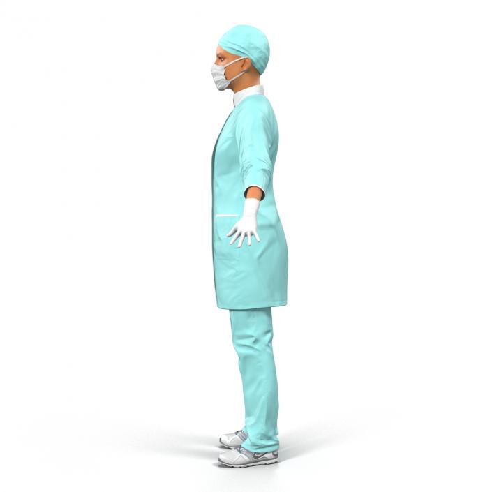 3D model Female Surgeon Mediterranean Rigged