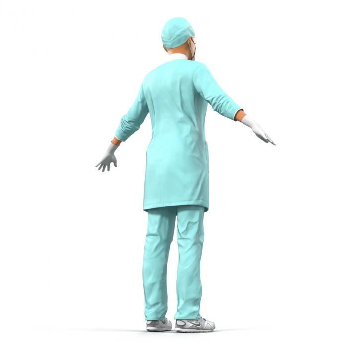 3D model Female Surgeon Mediterranean Rigged