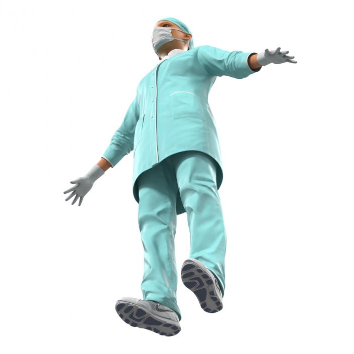 3D model Female Surgeon Mediterranean Rigged