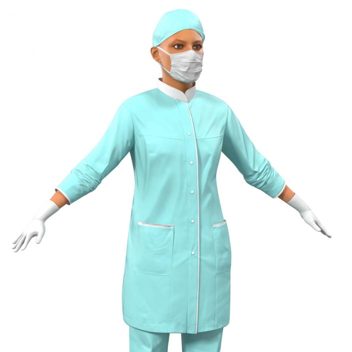 3D model Female Surgeon Mediterranean Rigged