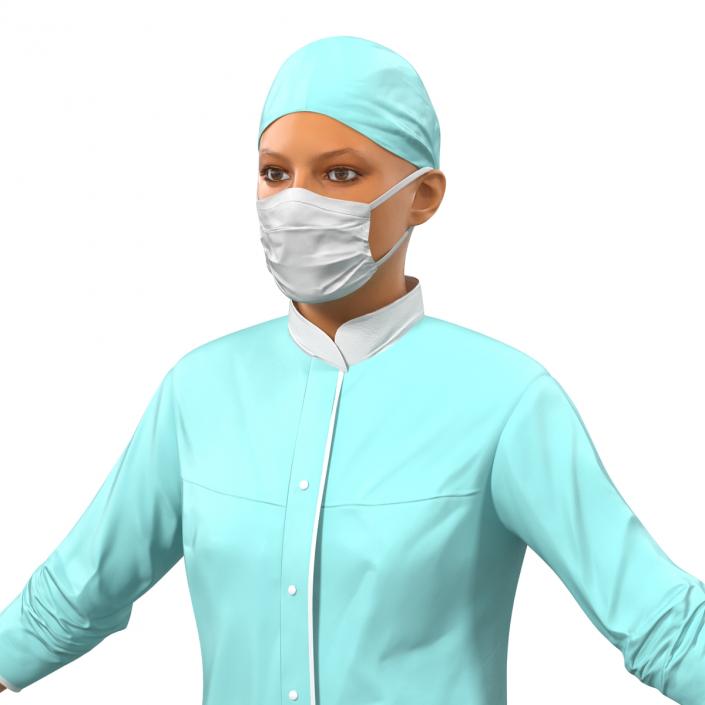 3D model Female Surgeon Mediterranean Rigged