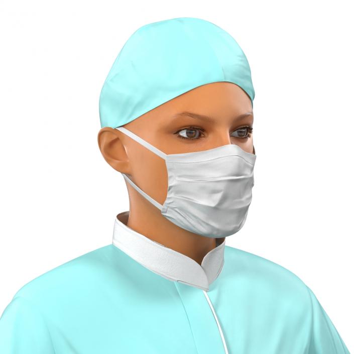 3D model Female Surgeon Mediterranean Rigged