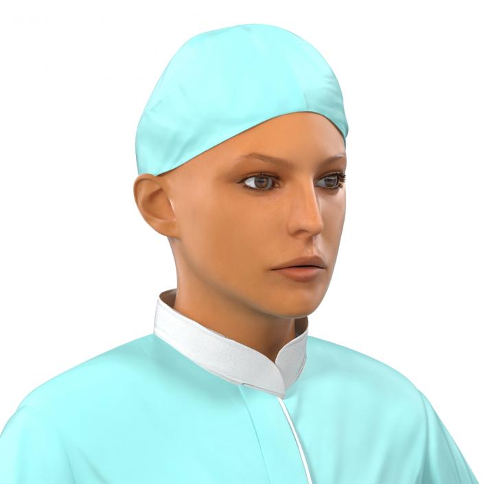 3D model Female Surgeon Mediterranean Rigged