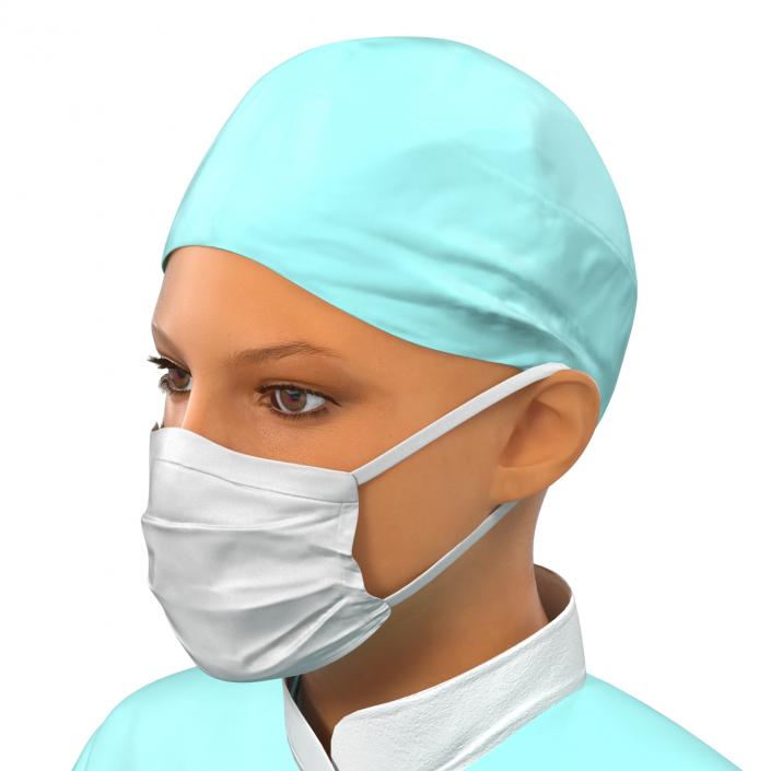 3D model Female Surgeon Mediterranean Rigged