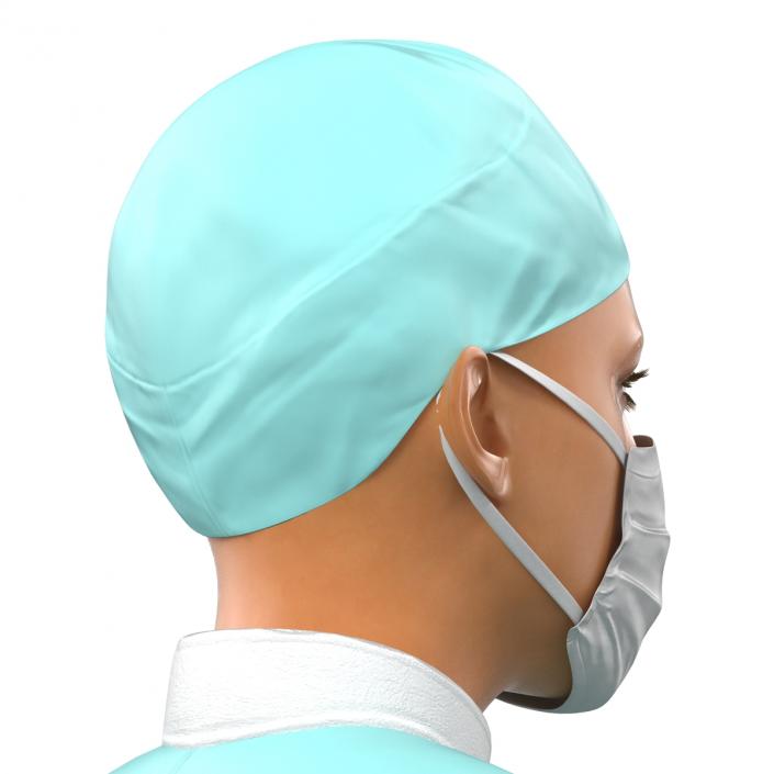 3D model Female Surgeon Mediterranean Rigged