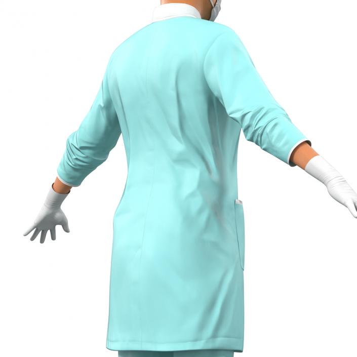 3D model Female Surgeon Mediterranean Rigged