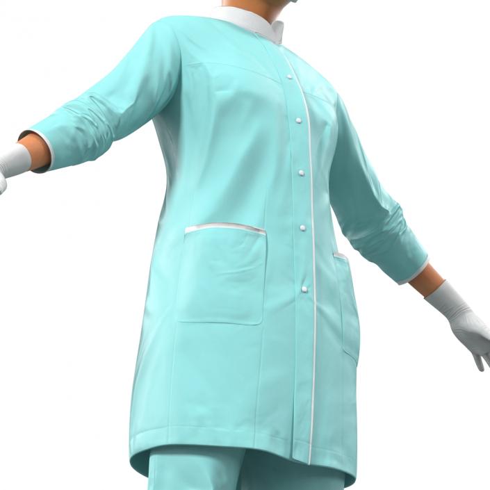 3D model Female Surgeon Mediterranean Rigged