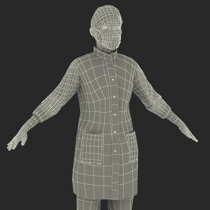 3D model Female Surgeon Mediterranean Rigged