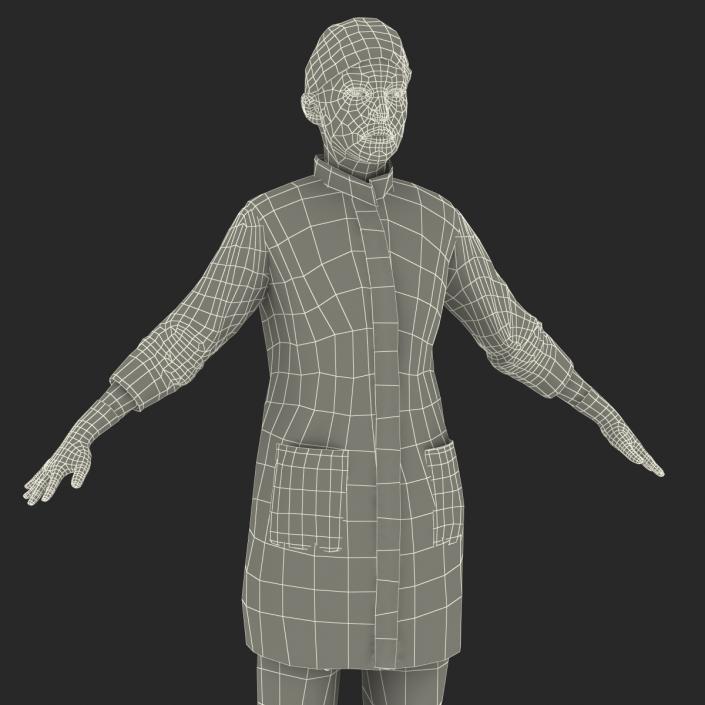 3D model Female Surgeon Mediterranean Rigged