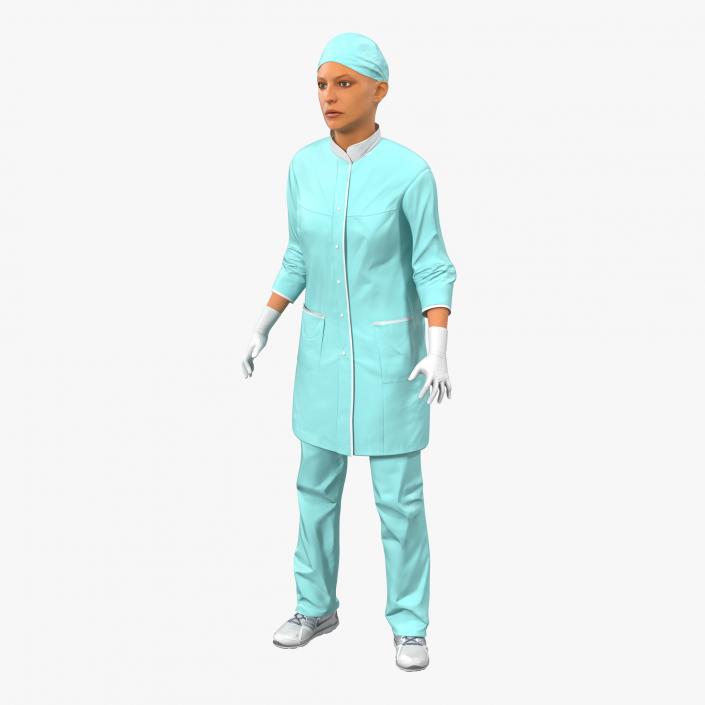 Female Surgeon Mediterranean Rigged 2 3D