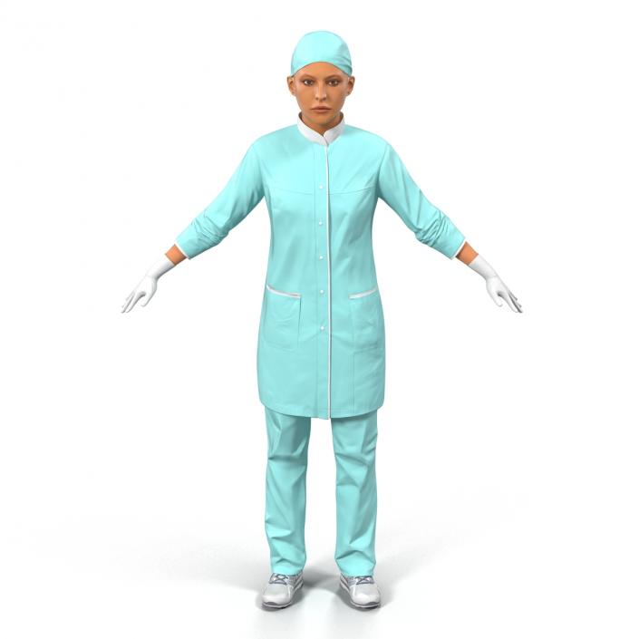 Female Surgeon Mediterranean Rigged 2 3D