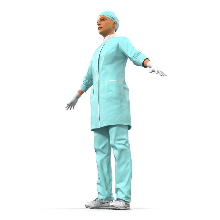 Female Surgeon Mediterranean Rigged 2 3D