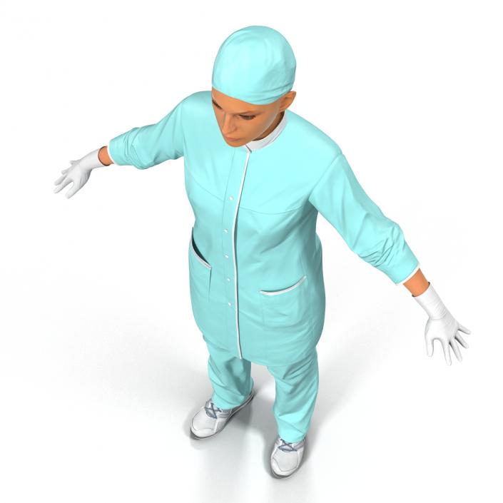 Female Surgeon Mediterranean Rigged 2 3D