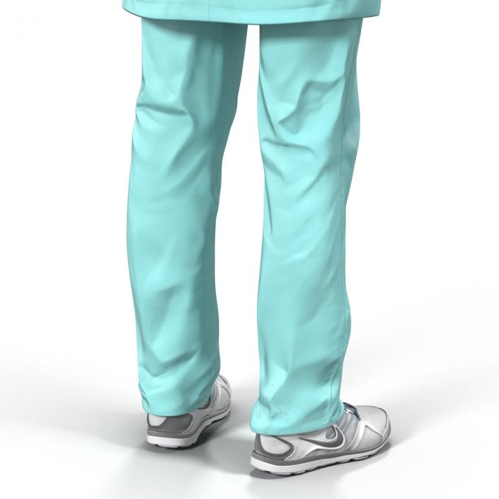 3D Female Surgeon Mediterranean with Blood Rigged