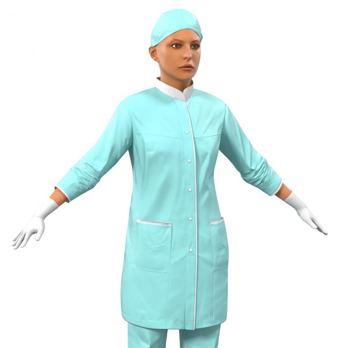 3D Female Surgeon Mediterranean model