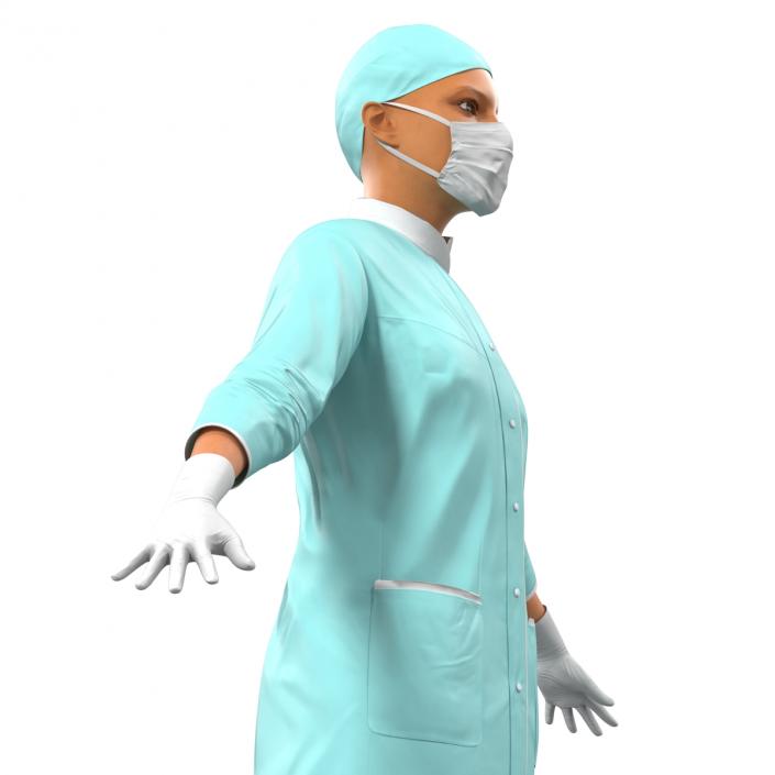 3D Female Surgeon Mediterranean model