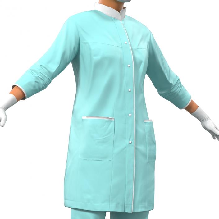 3D Female Surgeon Mediterranean model