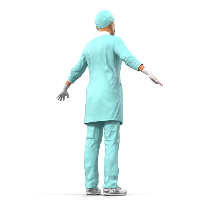 Female Surgeon Mediterranean with Blood 3D model