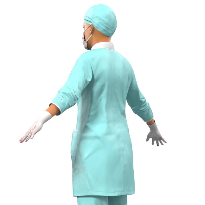 Female Surgeon Mediterranean with Blood 3D model