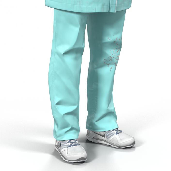 Female Surgeon Mediterranean with Blood 3D model