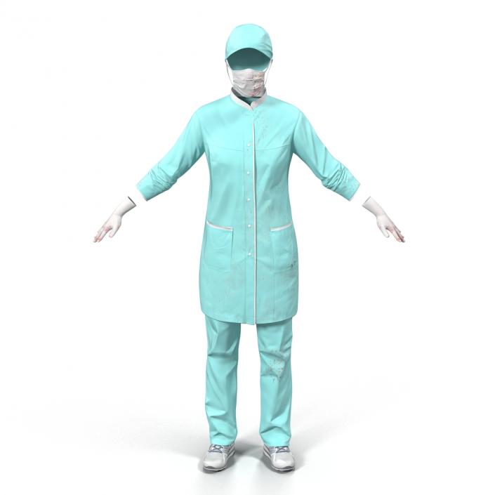 3D Female Surgeon Dress with Blood