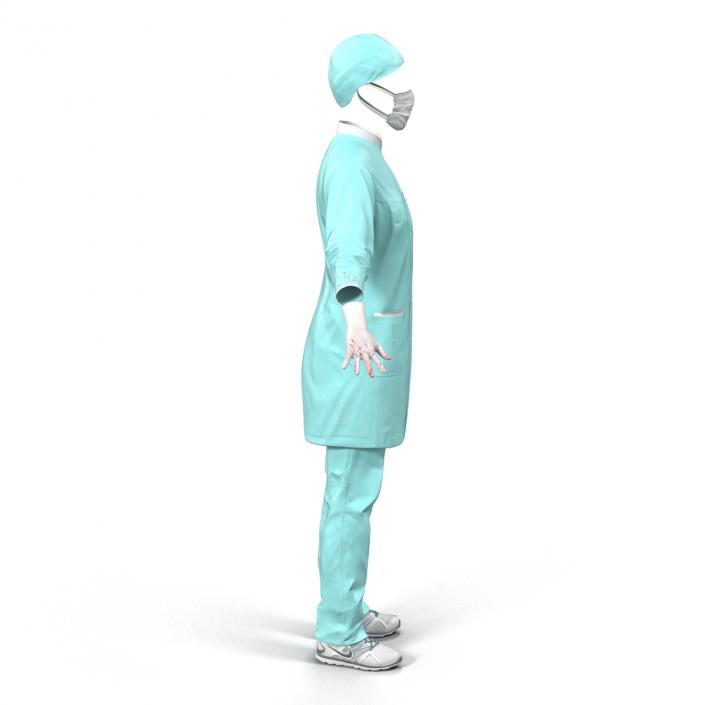 3D Female Surgeon Dress with Blood