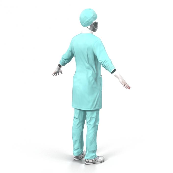 3D Female Surgeon Dress with Blood