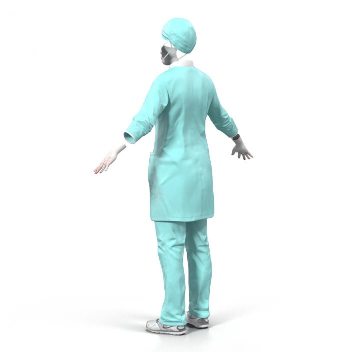 3D Female Surgeon Dress with Blood