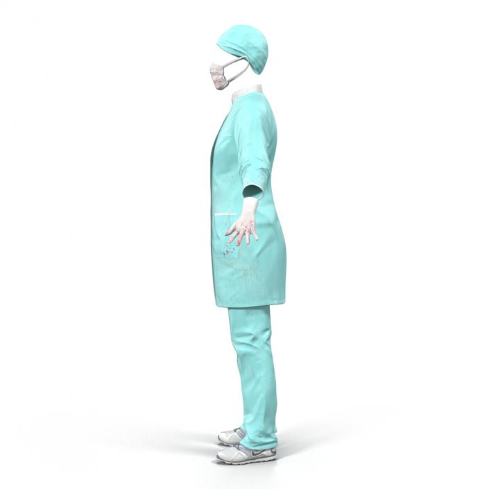 3D Female Surgeon Dress with Blood