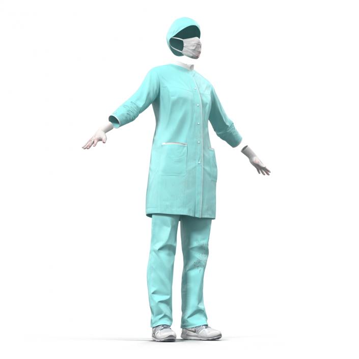 3D Female Surgeon Dress with Blood