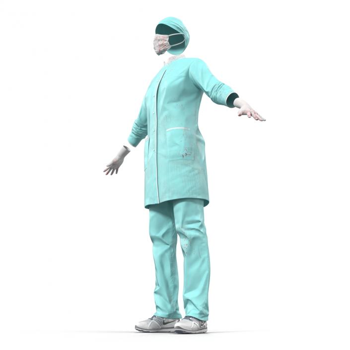 3D Female Surgeon Dress with Blood