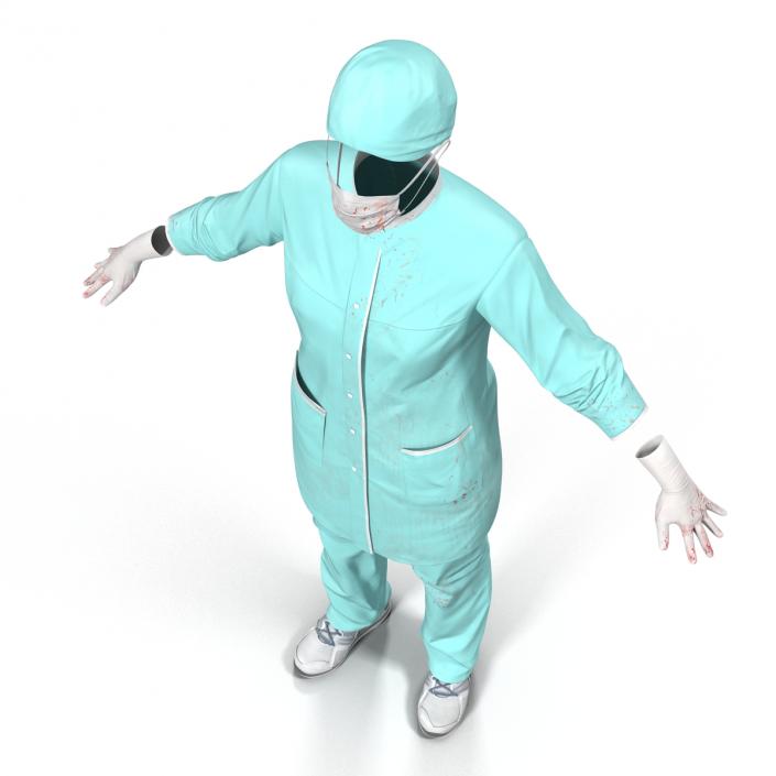 3D Female Surgeon Dress with Blood