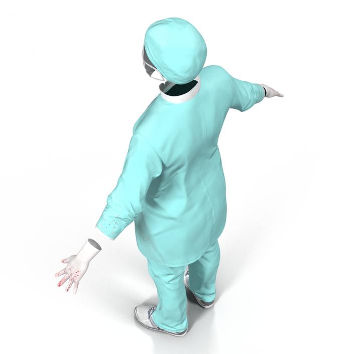 3D Female Surgeon Dress with Blood