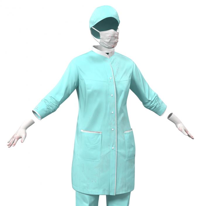 3D Female Surgeon Dress with Blood