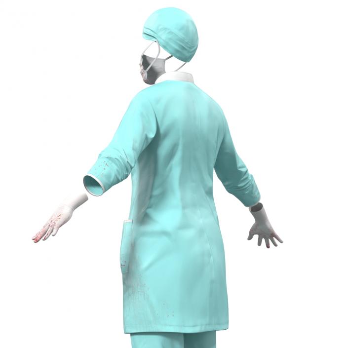 3D Female Surgeon Dress with Blood