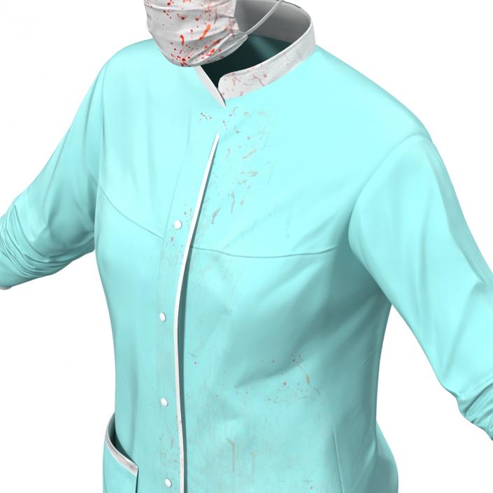 3D Female Surgeon Dress with Blood