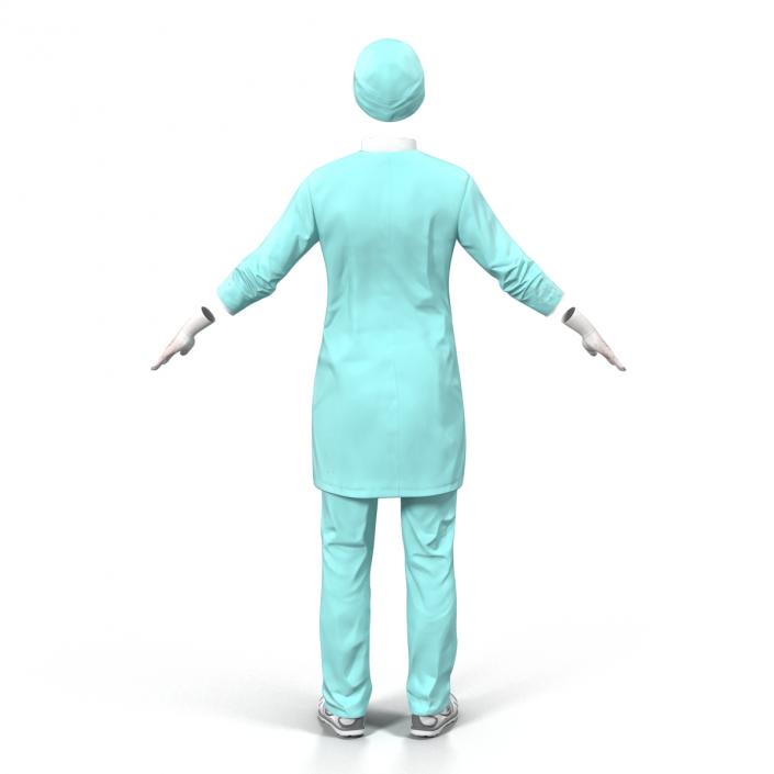 3D Female Surgeon Dress with Blood 2 model