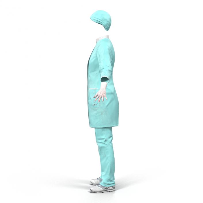 3D Female Surgeon Dress with Blood 2 model