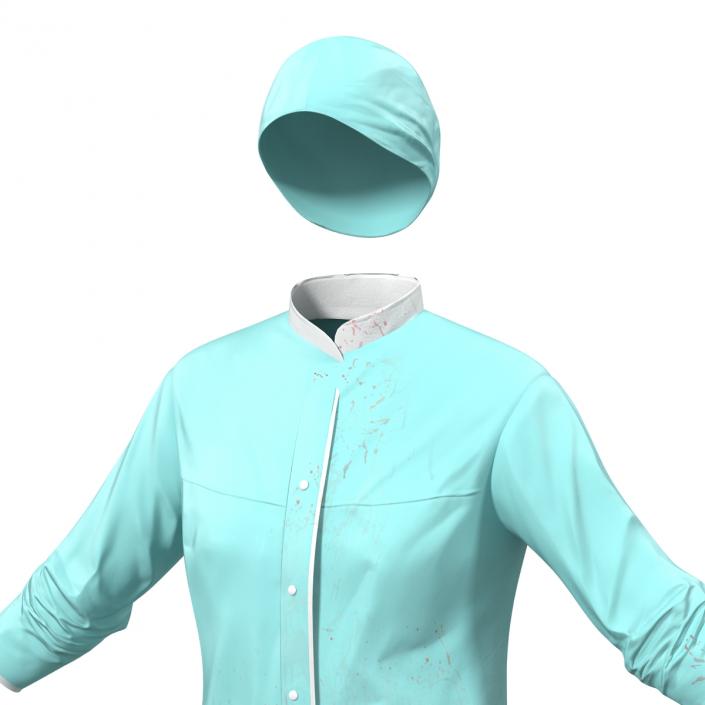 3D Female Surgeon Dress with Blood 2 model