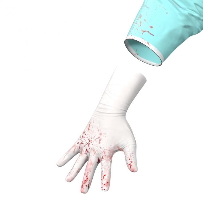 3D Female Surgeon Dress with Blood 2 model