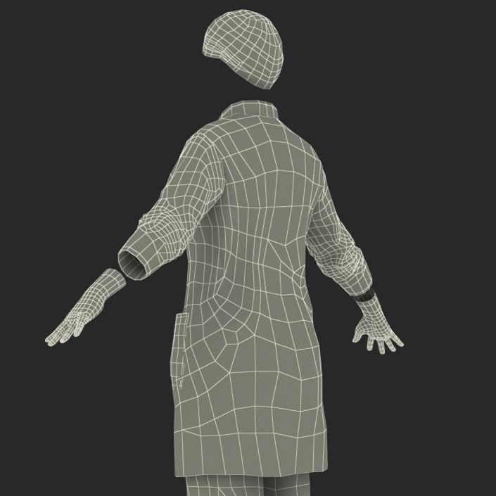 3D Female Surgeon Dress with Blood 2 model