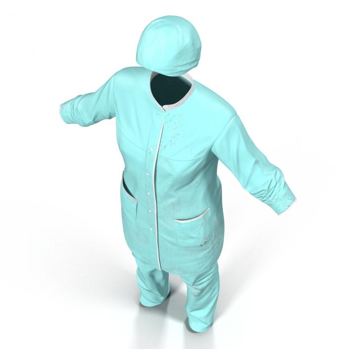 3D Female Surgeon Dress with Blood 3 model