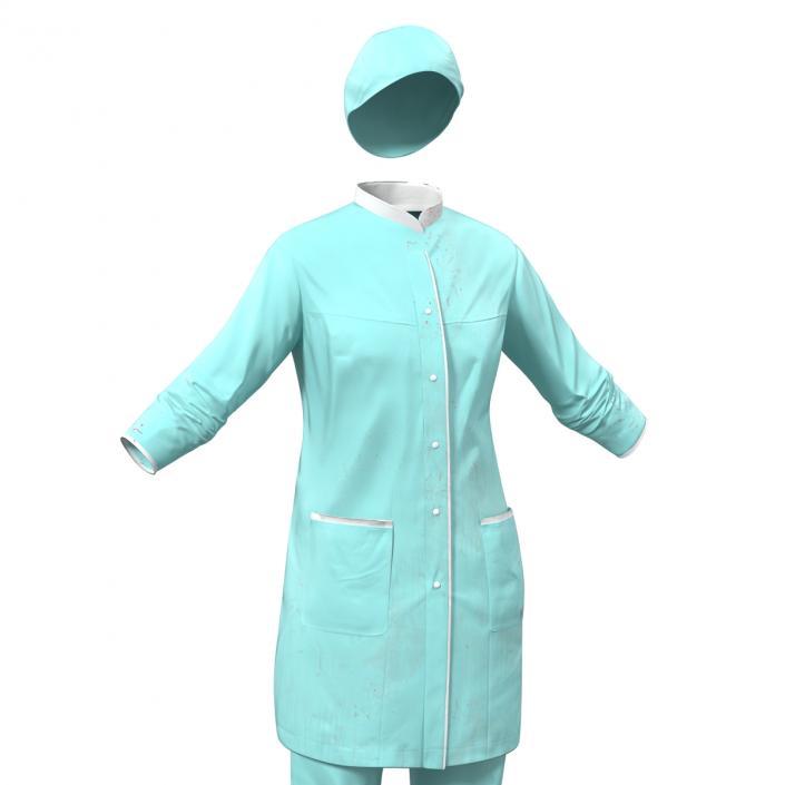 3D Female Surgeon Dress with Blood 3 model