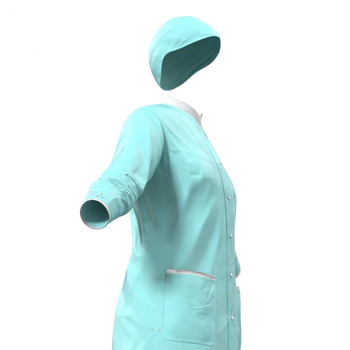 3D Female Surgeon Dress with Blood 3 model