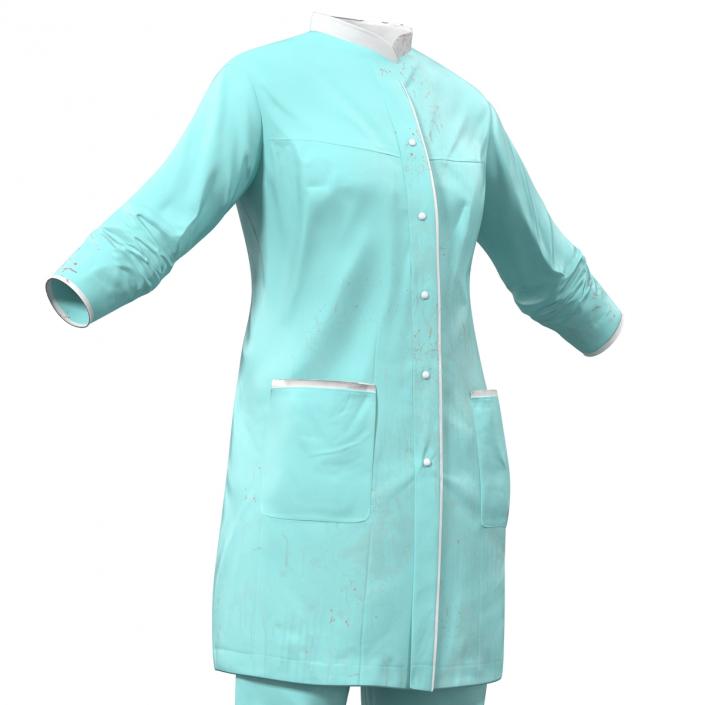 3D Female Surgeon Dress with Blood 3 model