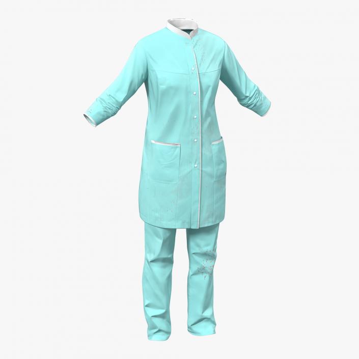 3D Female Surgeon Dress with Blood 4 model