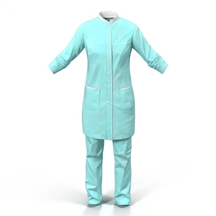 3D Female Surgeon Dress with Blood 4 model