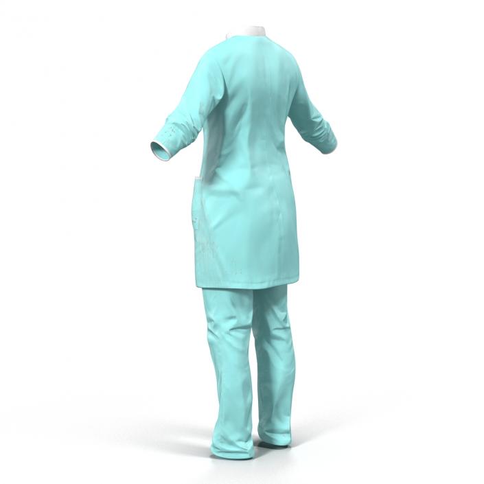 3D Female Surgeon Dress with Blood 4 model