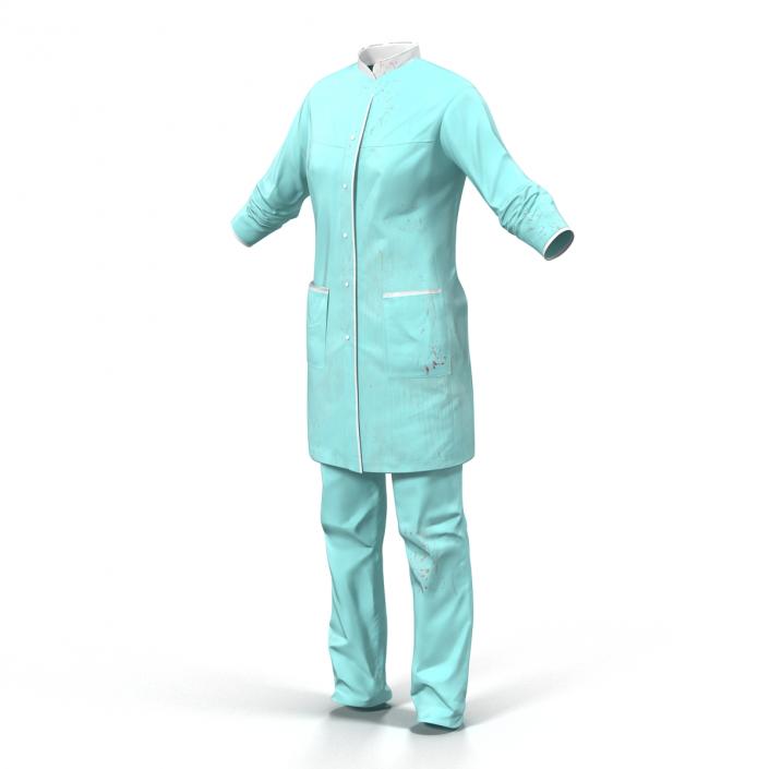 3D Female Surgeon Dress with Blood 4 model